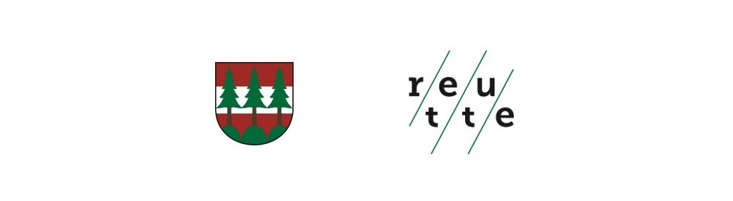 Wappen Stadtgemeinde Reutte und Logo Tourismusverband Naturparkregion Reutte